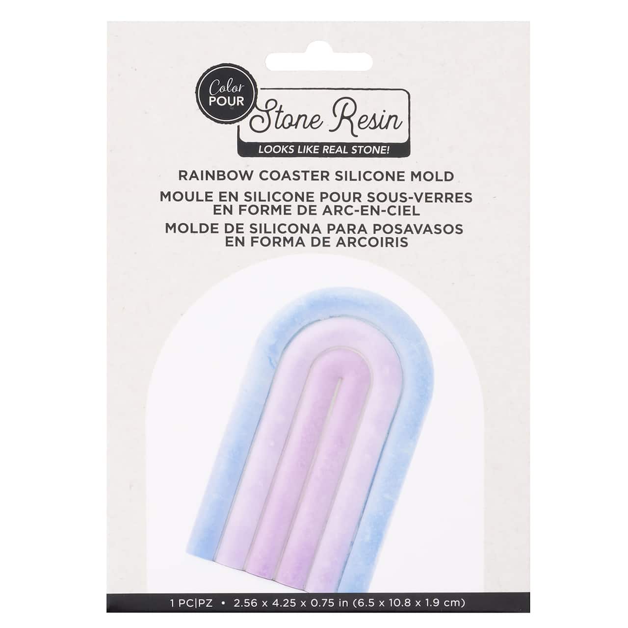 Color Pour Stone Resin Rainbow Coaster Silicone Mold
